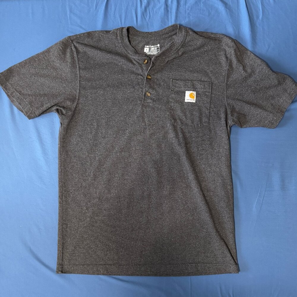 Carhartt Men's Short Sleeve Pocket Henley T-shirt - Grey